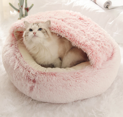 2-in-1 Plush Cat Bed