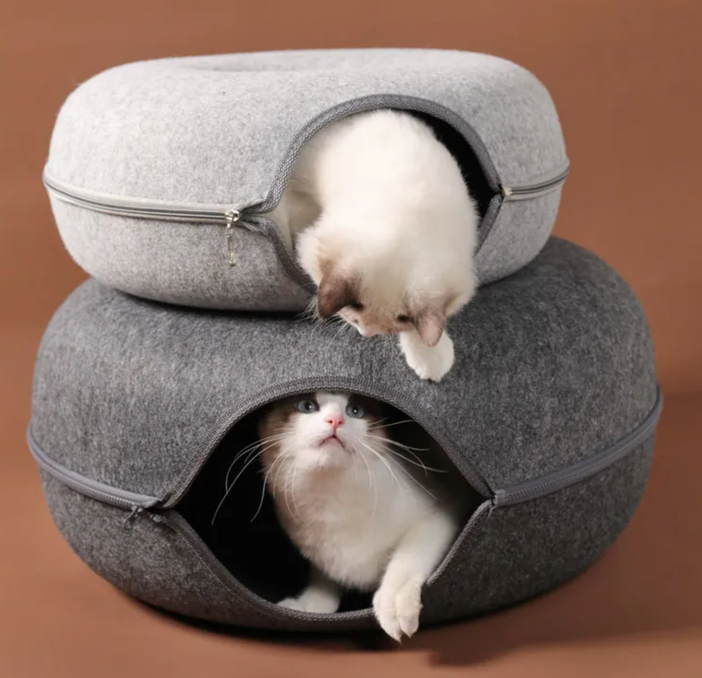 Luxury Felt Cat Donut Villa