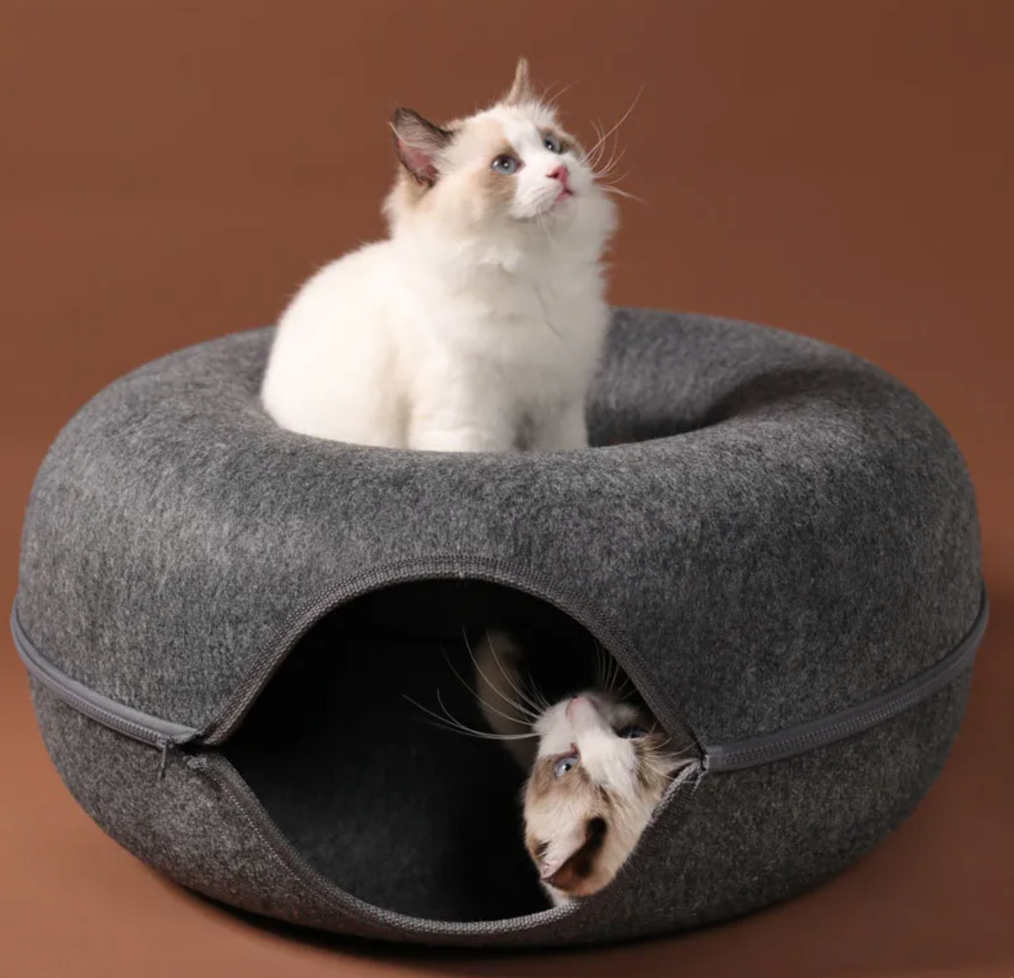 Luxury Felt Cat Donut Villa