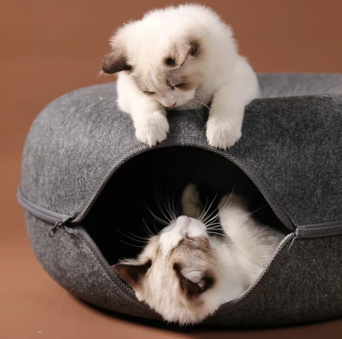 Luxury Felt Cat Donut Villa