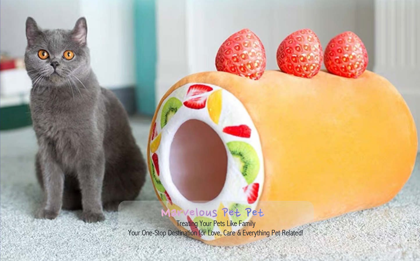 Strawberry Cake Roll Cat House