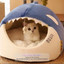 All-Season Cozy Whale-Shape Cat Nest