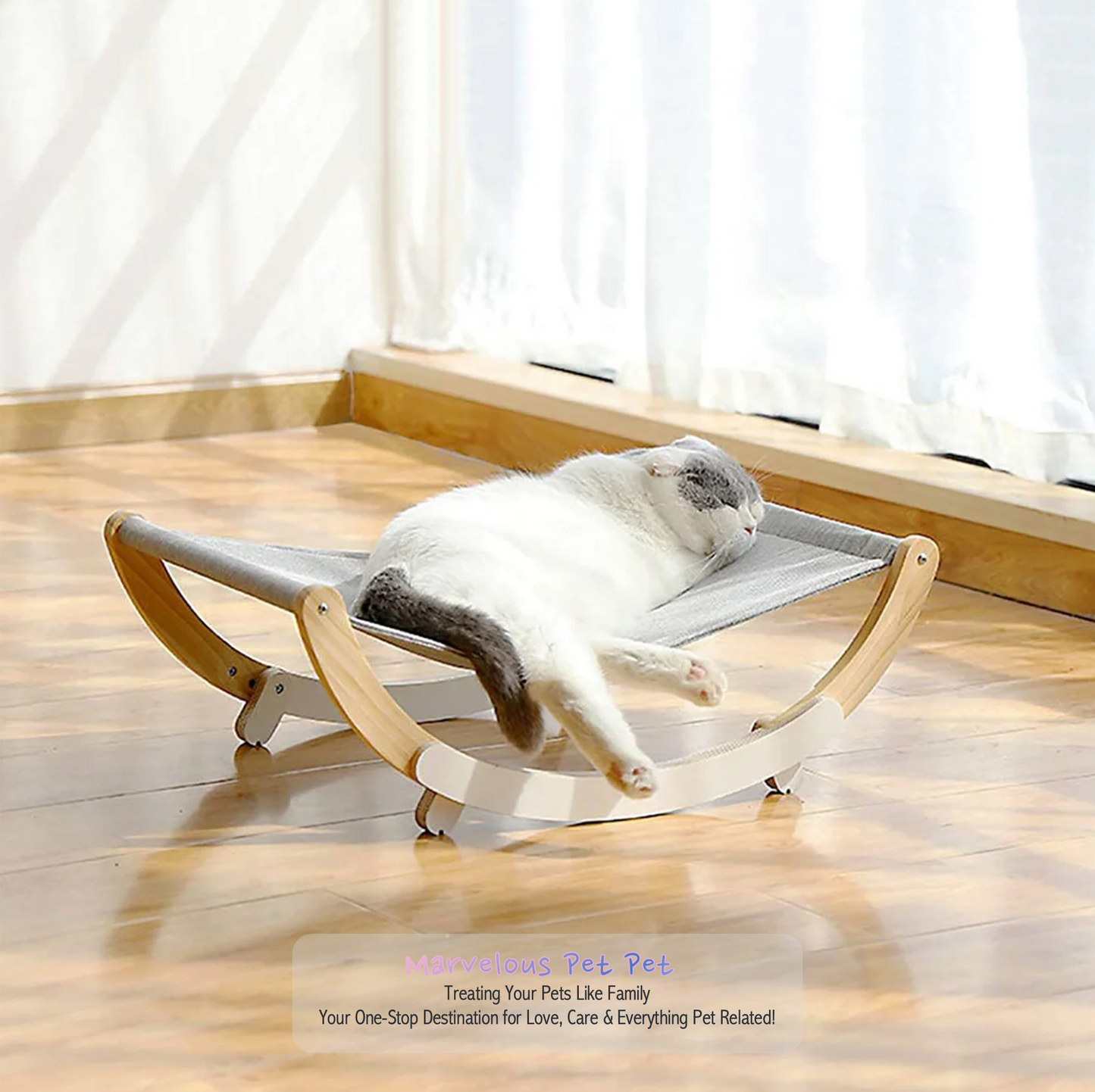 Wooden Hammock Lounger for Cats