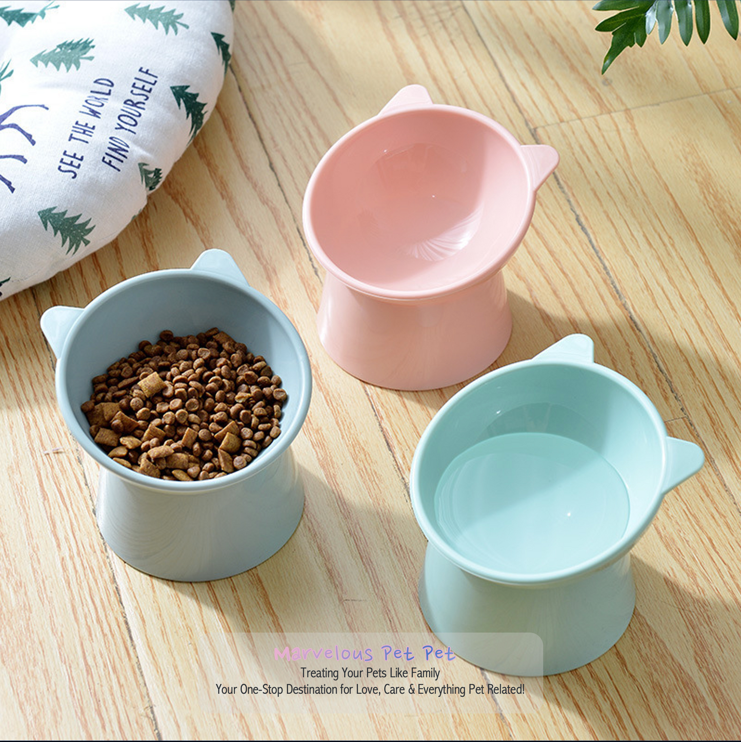 High-Bottom Tilted  Food Bowl for Cats
