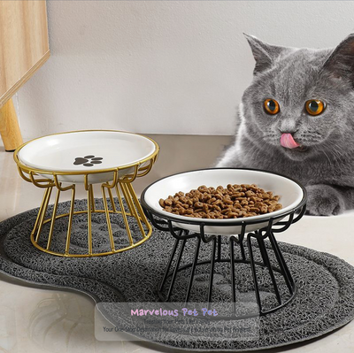 Cat Lift Bowl, on a Chic Metal Stand