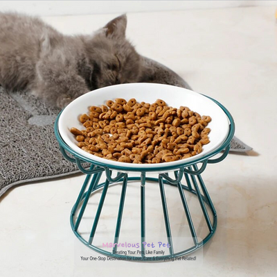 Cat Lift Bowl, on a Chic Metal Stand