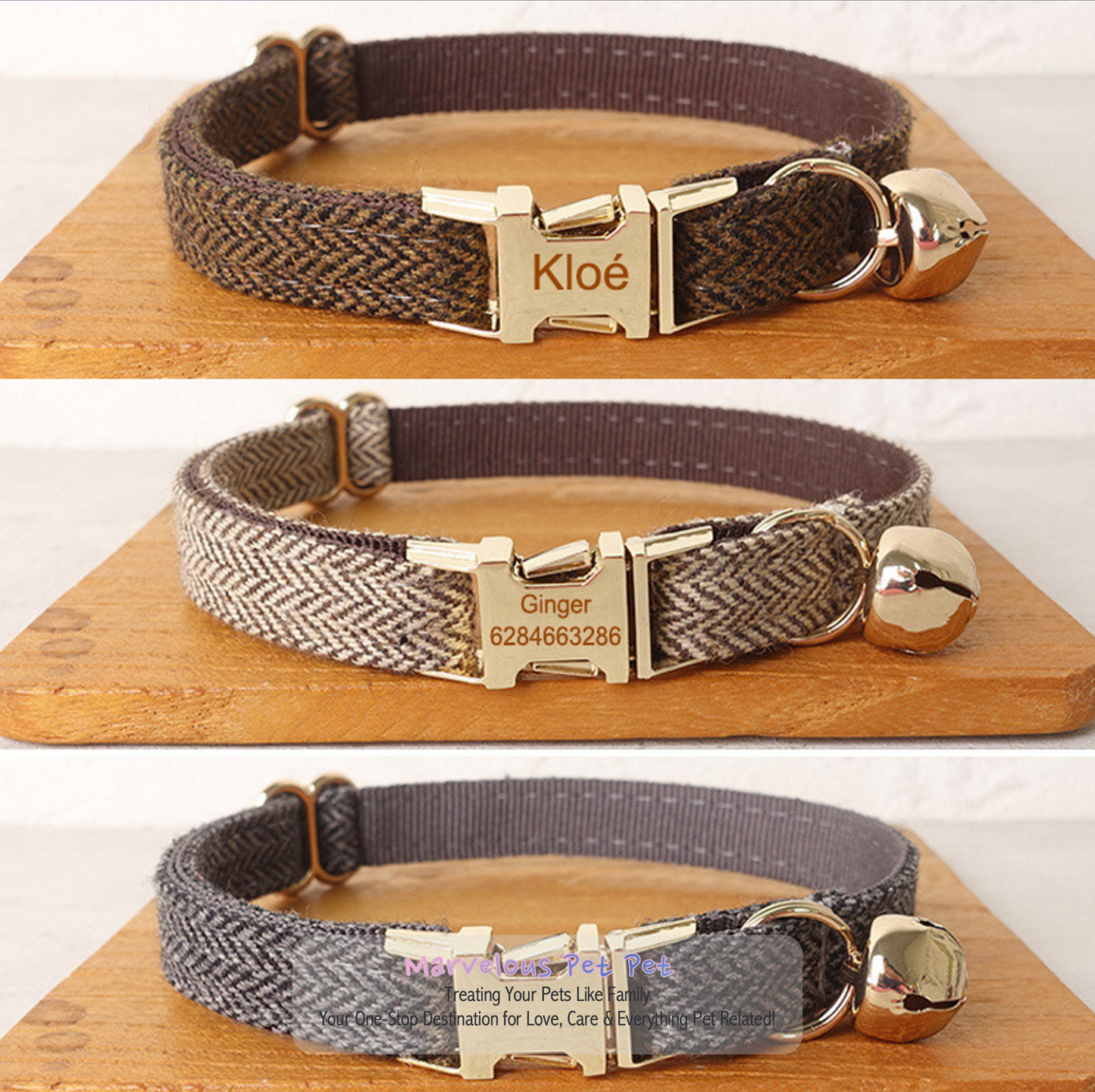 Chic Personalized Cat Collar with Bow & Bell