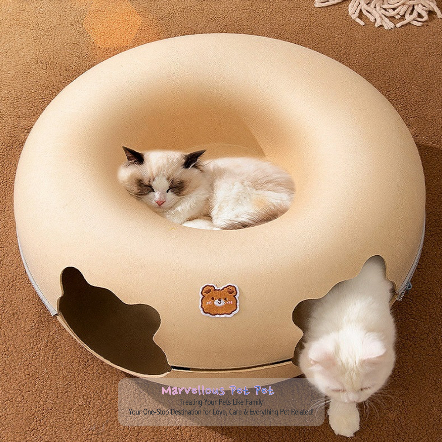 All-Season Cat Tunnel Bed - Featuring a Cozy Hiding House