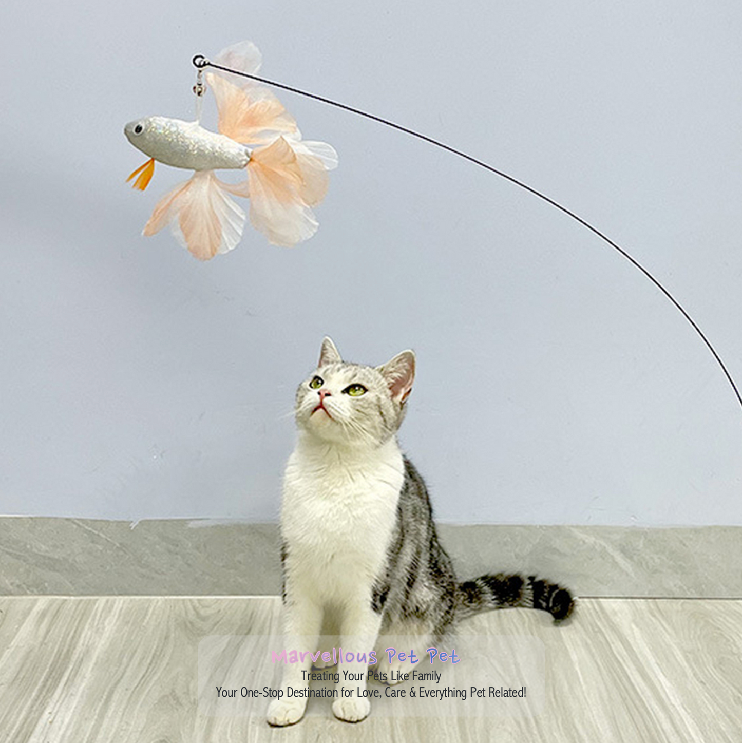 Goldfish Style, Colourful Fish Cat Teaser Stick