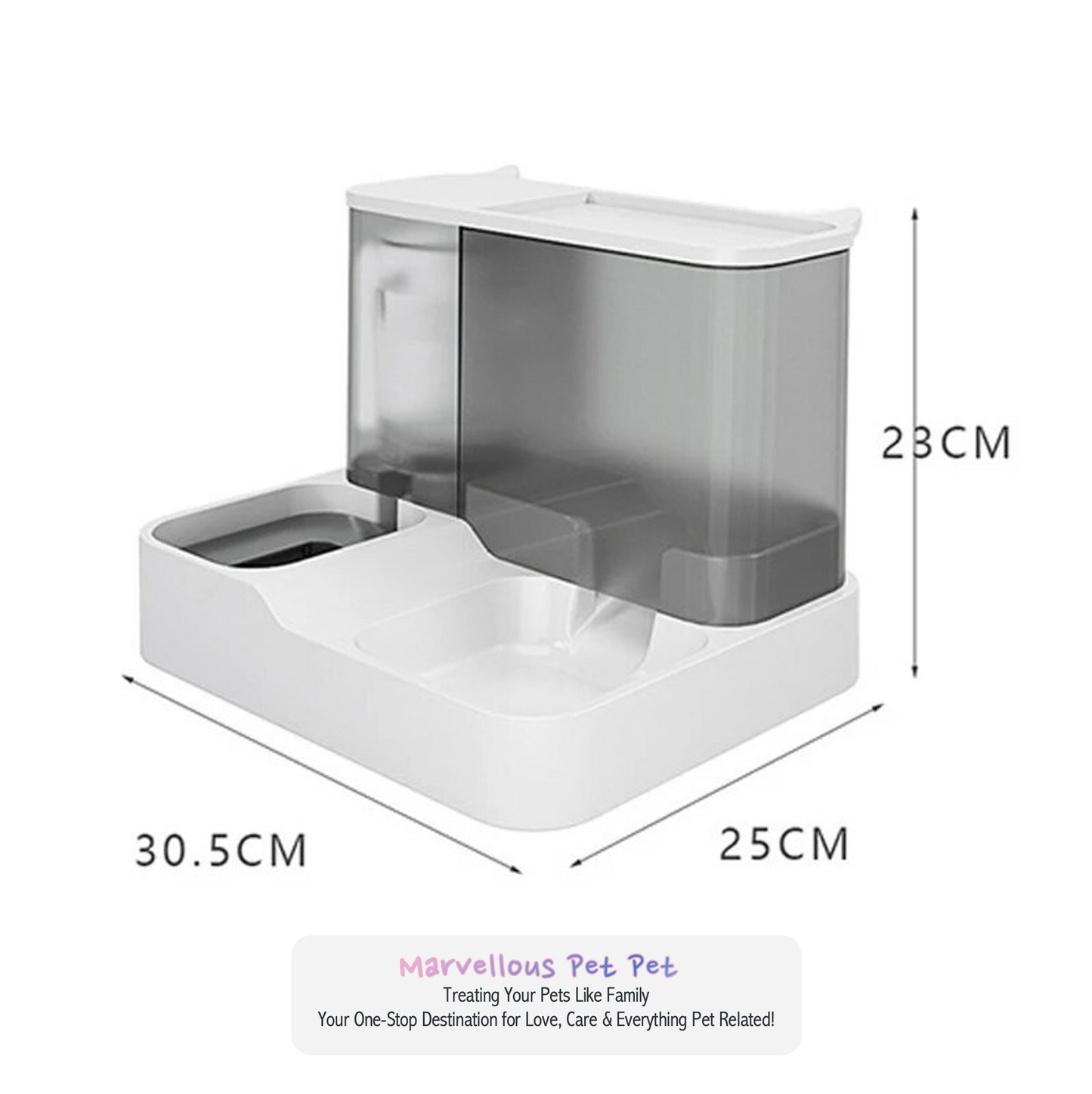 Large Capacity Automatic Pet Food Dispenser and Water Bowl