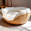 Cozy Critter Haven: Handcrafted Bamboo Woven Four-Season Pet Sofa