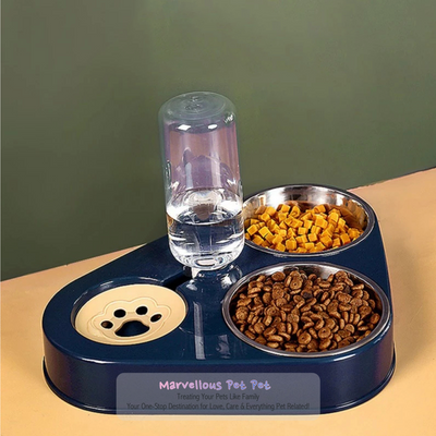 Pet Oasis: 3-in-1 Dog & Cat Food Bowl Combo