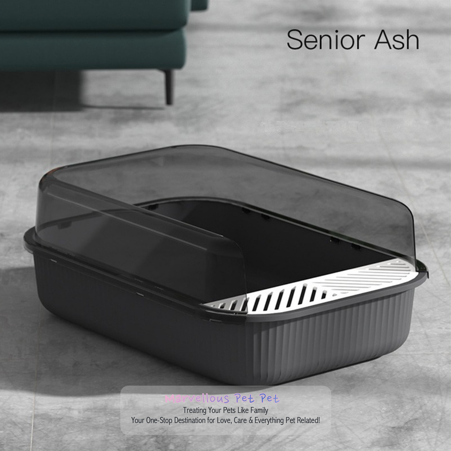 Maintain an Effortlessly Clean Home with Semi-Enclosed Jumbo Cat Litter Box