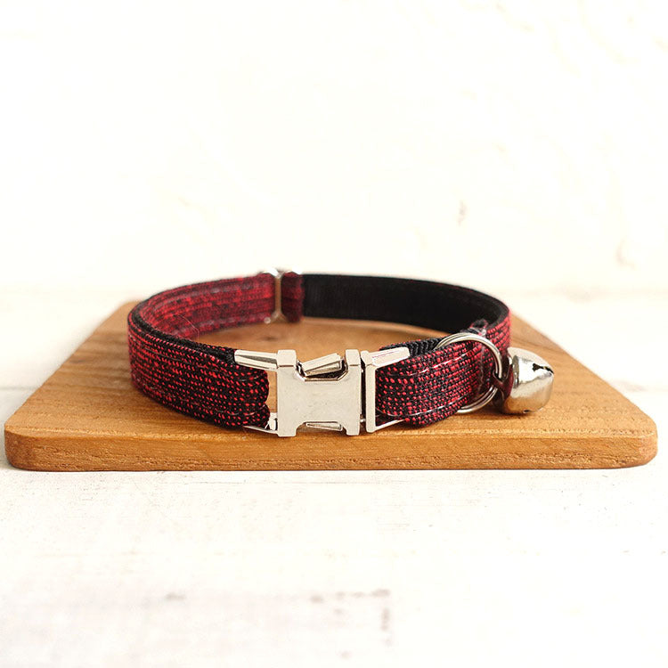 Stylish Cat Collar with Engraved Nameplate & Charming Bell Bow