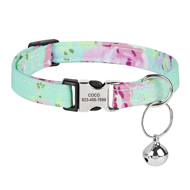 Adjustable Custom Printed Cat & Puppy Collar