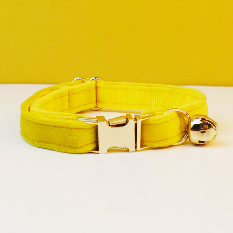 Velvety Cat Collar with Customized ID Tag