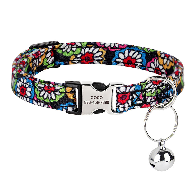 Adjustable Custom Printed Cat & Puppy Collar