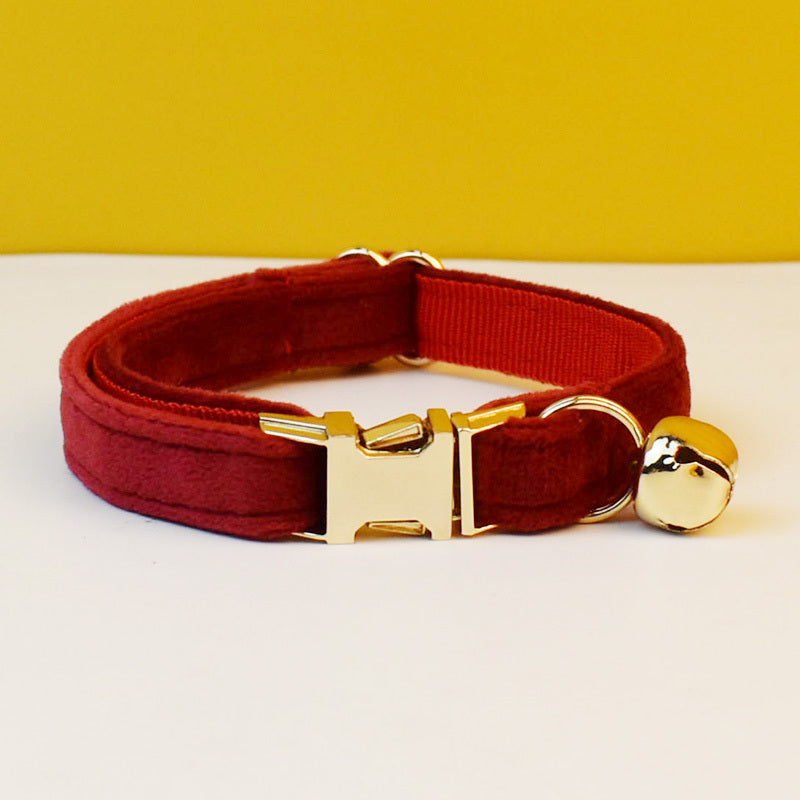 Velvety Cat Collar with Customized ID Tag