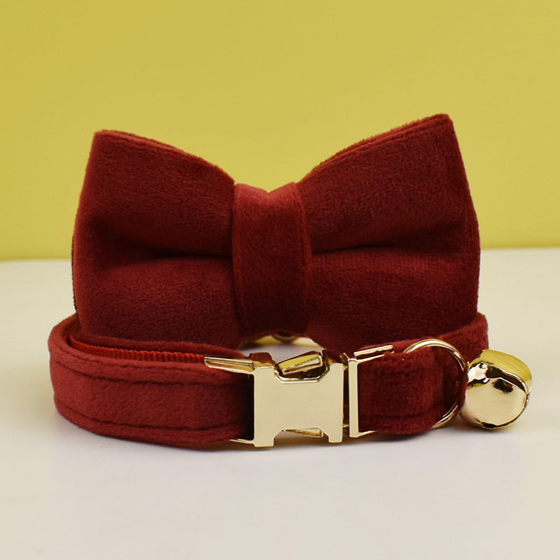 Velvety Cat Collar with Customized ID Tag