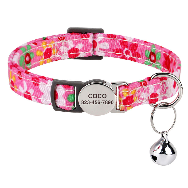 Adjustable Custom Printed Cat & Puppy Collar