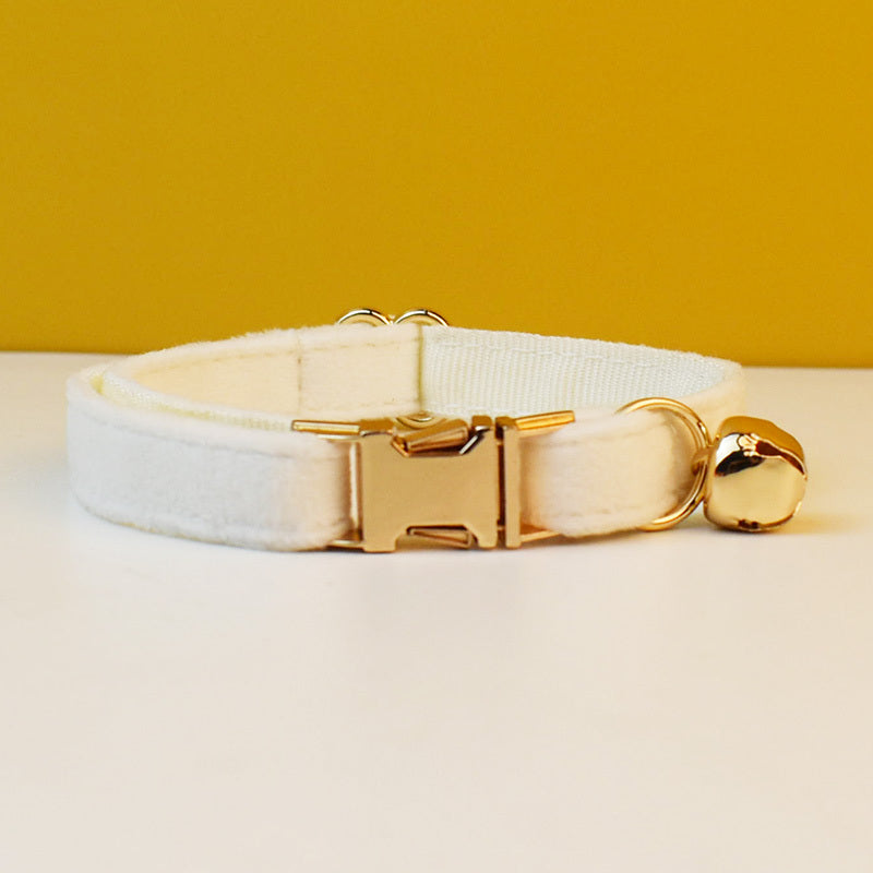 Velvety Cat Collar with Customized ID Tag