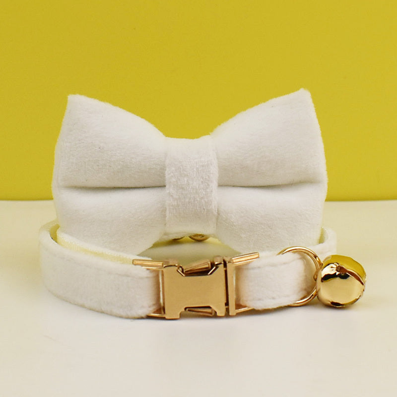 Velvety Cat Collar with Customized ID Tag