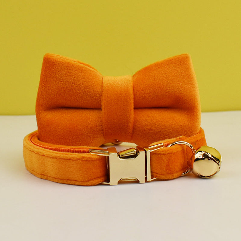 Velvety Cat Collar with Customized ID Tag