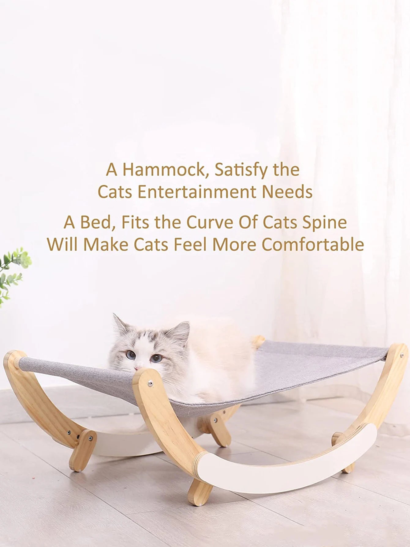 Wooden Hammock Lounger for Cats